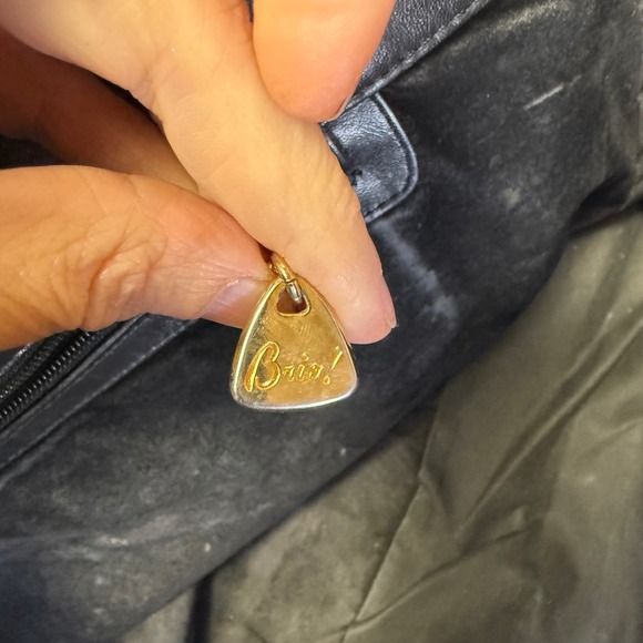 Vtg 80s Brio! Black Leather Embossed Crocodile‎ Shoulder Bag Every Day Purse - Picture 9 of 12